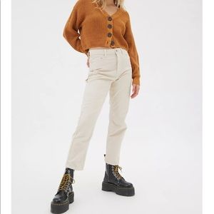 BDG Beige Corduroy Mom Jeans